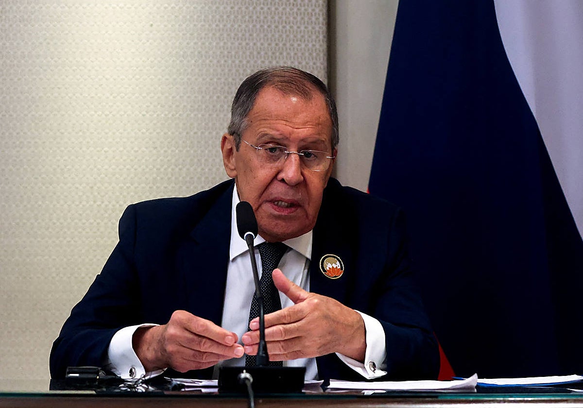 El ministro de Asuntos Exteriores ruso, Serguéi Lavrov, comparece en el G-20