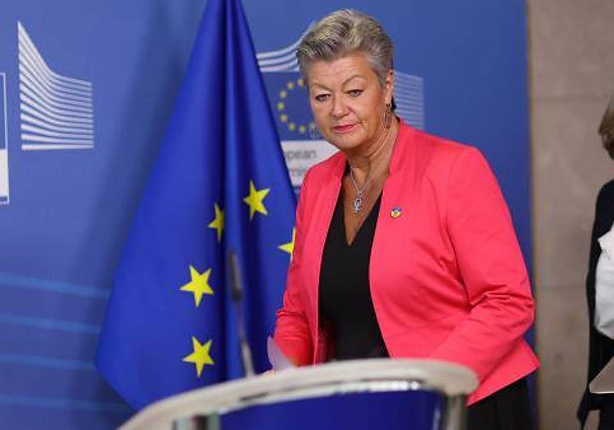 Ylva Johansson, comisaria europea de Asuntos de Interior en el Parlamento Europeo