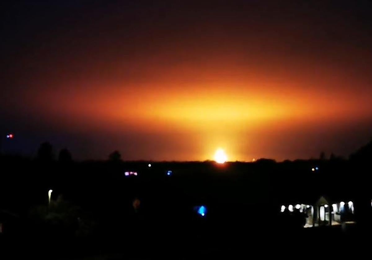 Imagen de la explosión publicada en redes sociales