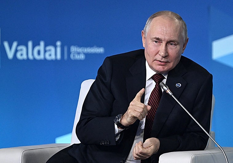 El presidente ruso Vladimir Putin en la 20ª Reunión Anual del Club de Debate Valdai en Sochi