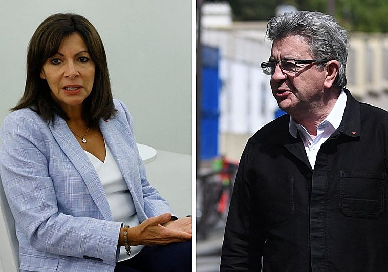 La alcaldesa de París, Anne Hidaldo, y el líder de La Francia Insumisa, Jean-Luc Mélenchon