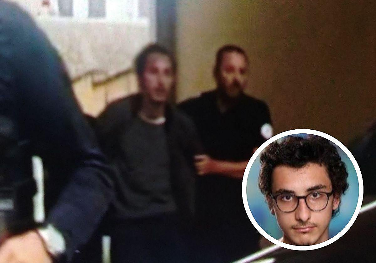 Mohammed Mogouchkov, en el momento de su detención y abajo en su perfil de Linkedin