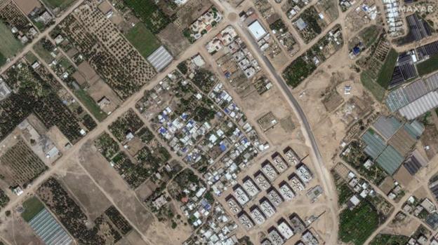 Imagen antes - Imágenes satelitales de Atatra tomadas el 10 de mayo y el 21 de octubre de 2023