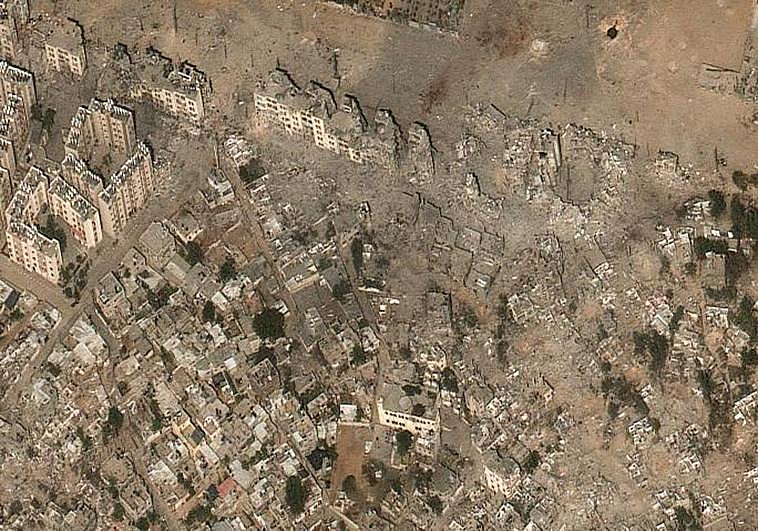 Vista aérea de Beit Hanoun, al norte de Gaza, tomada el 21 de octubre
