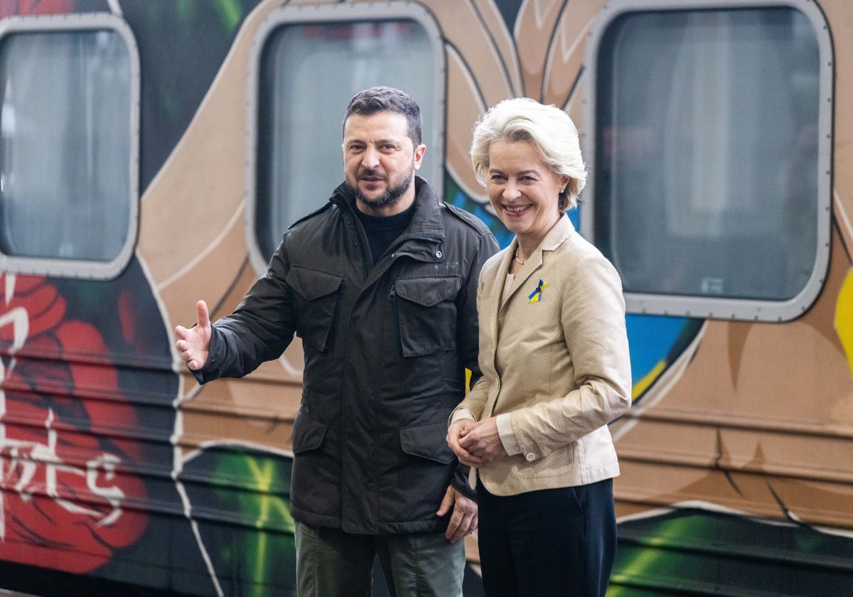 El presidente Zelenski y la presidenta de la Comisión Europea, Ursula von der Leyen