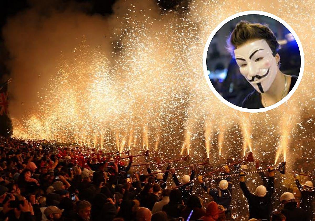 La celebración de la noche de Guy Fawkes en Bridgwater, al sudoeste de Inglaterra
