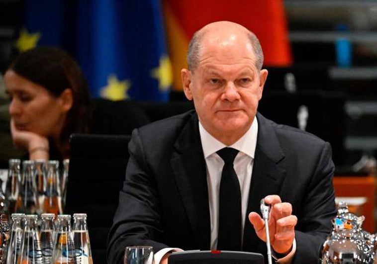 El canciller Scholz, el lunes en la Cancillería en Berlín