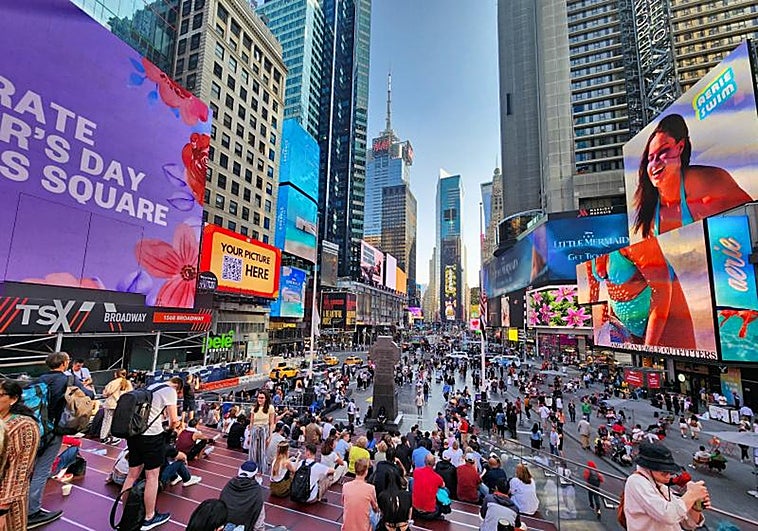La neoyorquina Time Square, en un momento de máxima afluencia turística