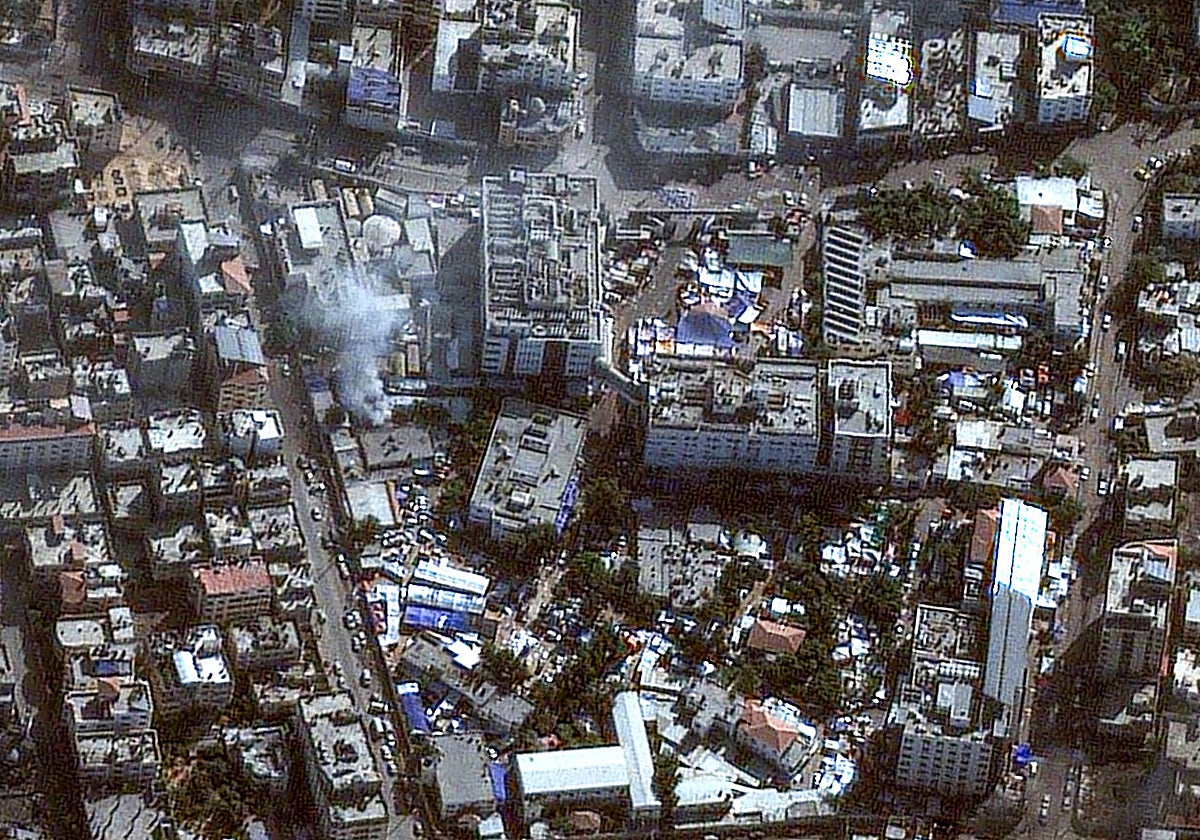 Vista aérea del hospital Al Shifa