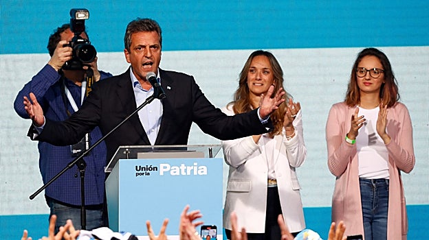 El candidato peronista, Sergio Massa