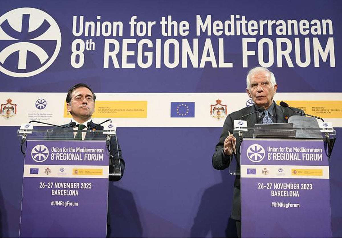 Albares y Borrell, tras la reunión de la UpM