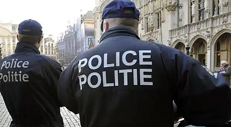 Imagen de archivo de dos agentes de la Policía belga.