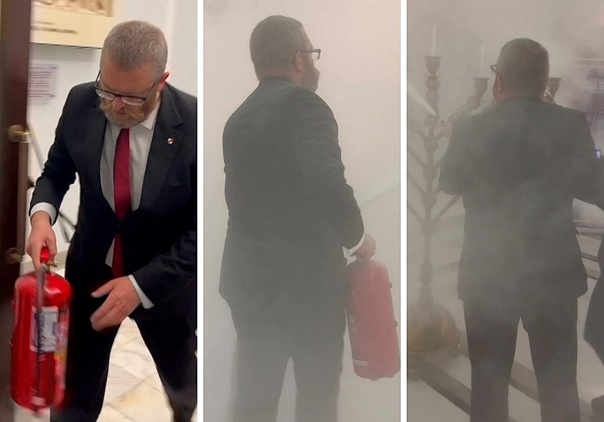 Grzegorz Braun, durante el incidente