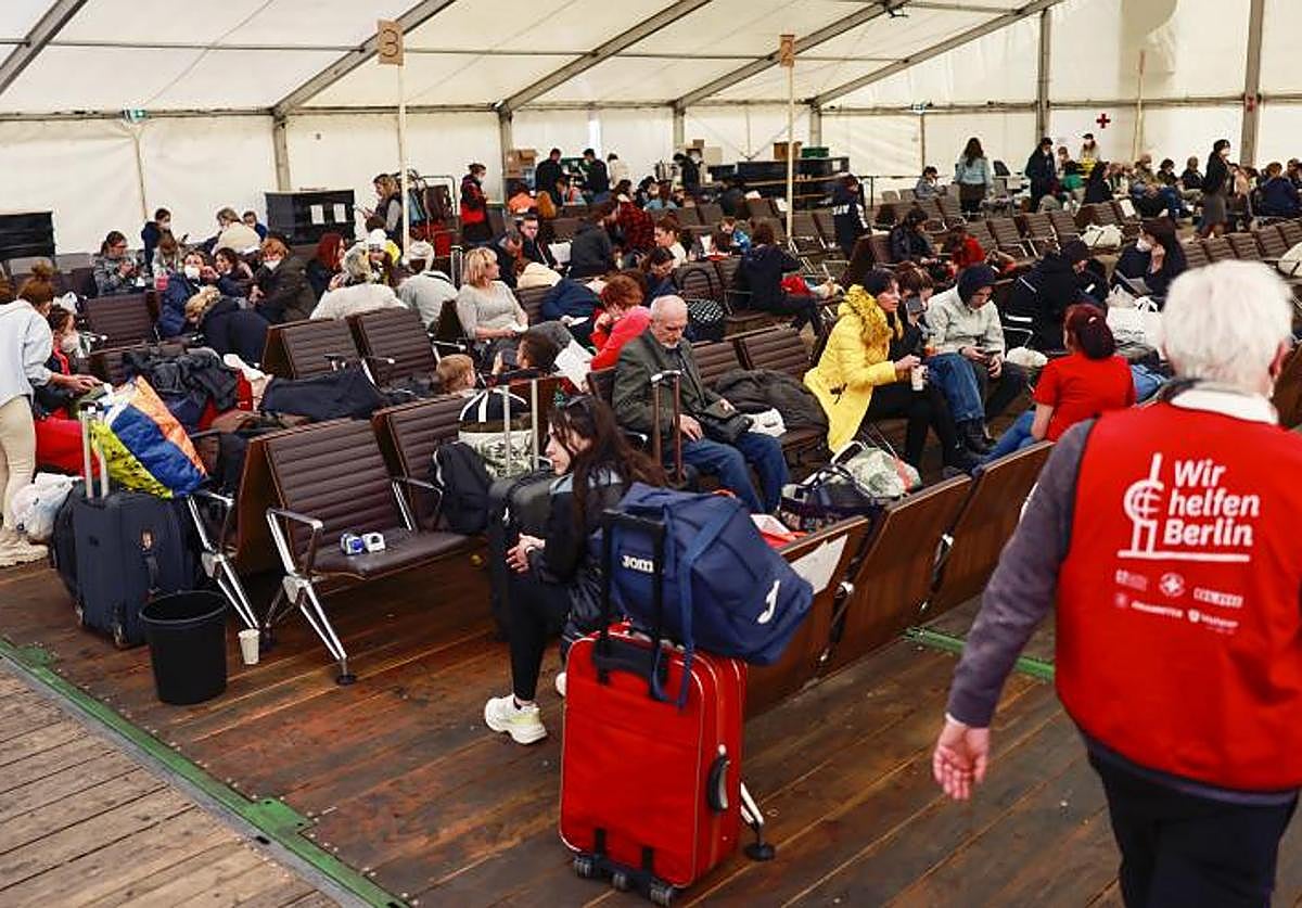 Refugiados ucranianos, que llegaron a Alemania vía Polonia