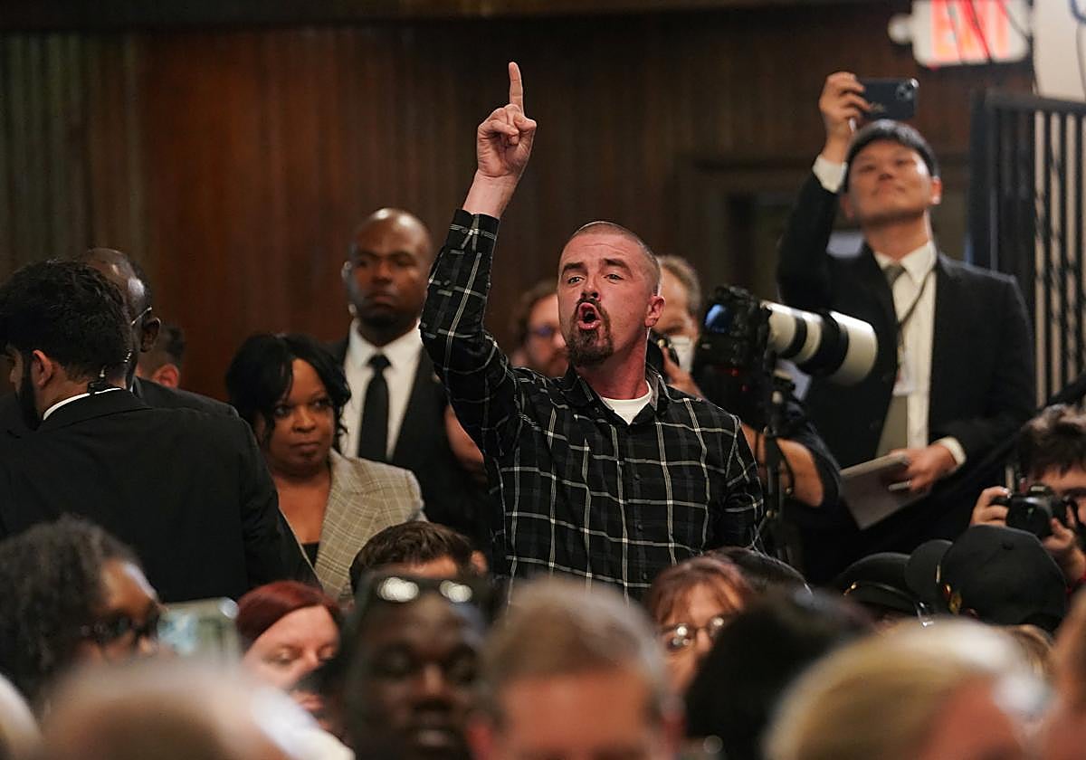 Protestas en Charleston ante el discurso de Biden.
