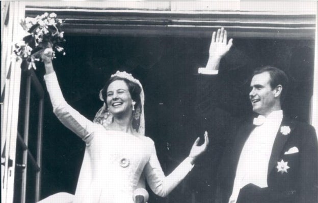 Foto de la boda de la por entonces princesa Margarita con Henri Laborde