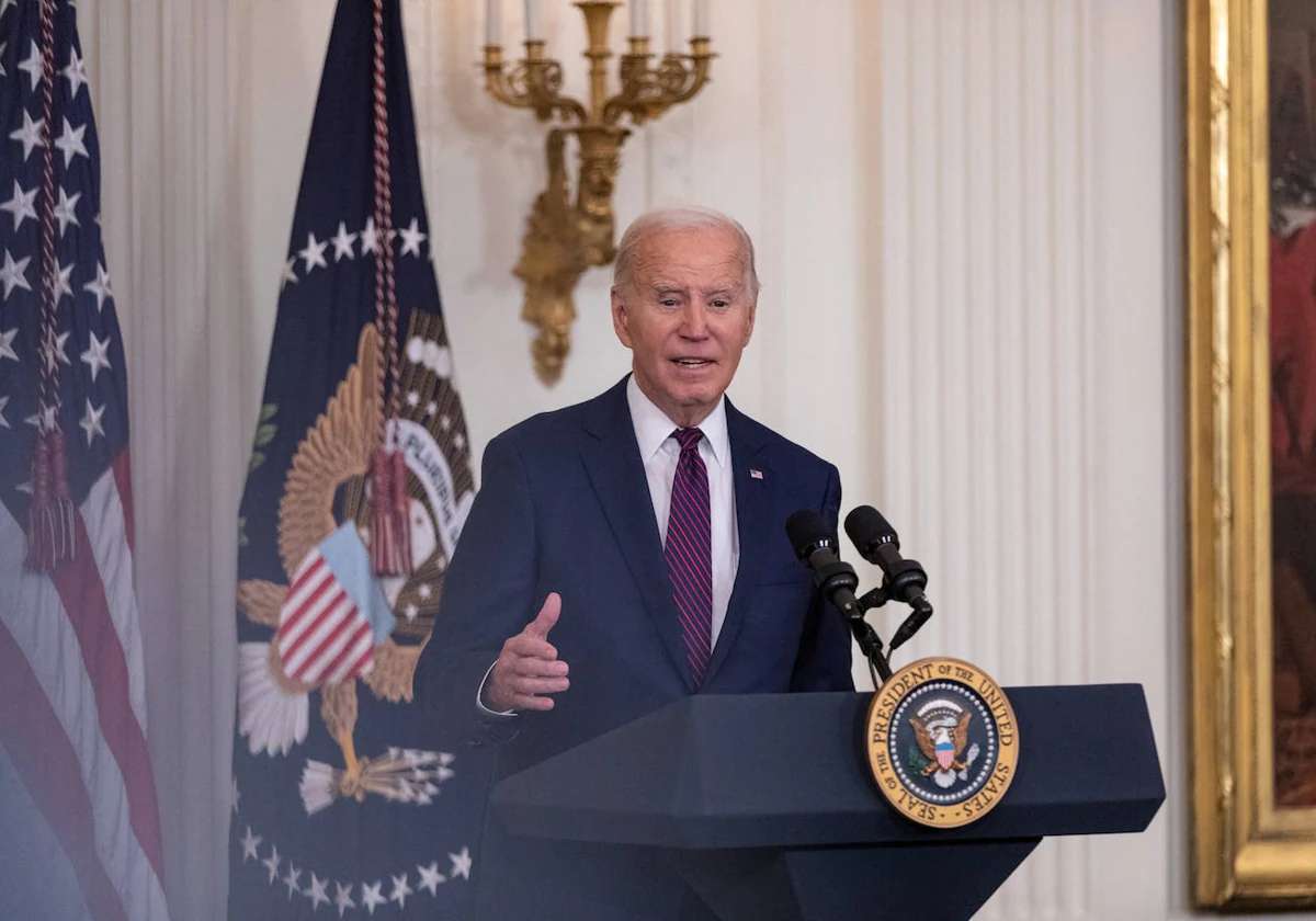 El presidente de Estados Unidos, Joe Biden, durante una rueda de prensa este sábado