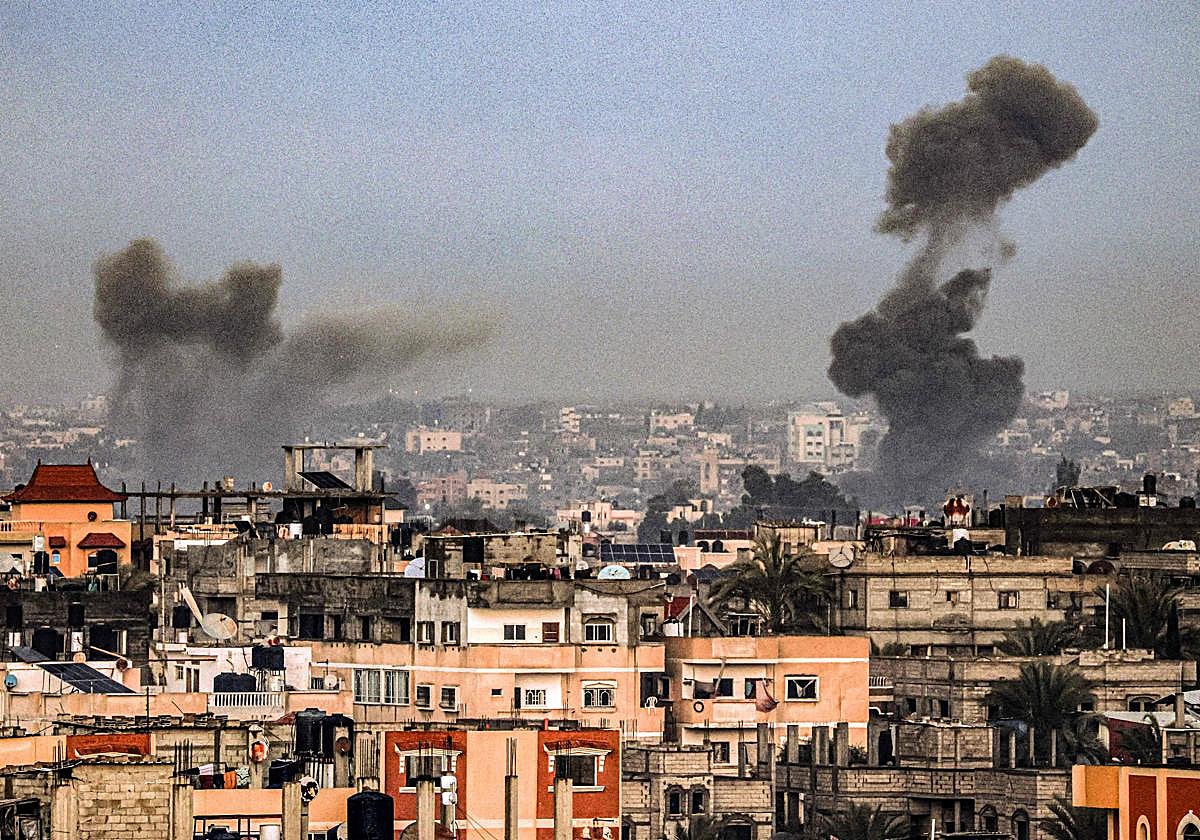 Una fotografía tomada desde Rafah, en el sur de la Franja de Gaza el 2 de febrero