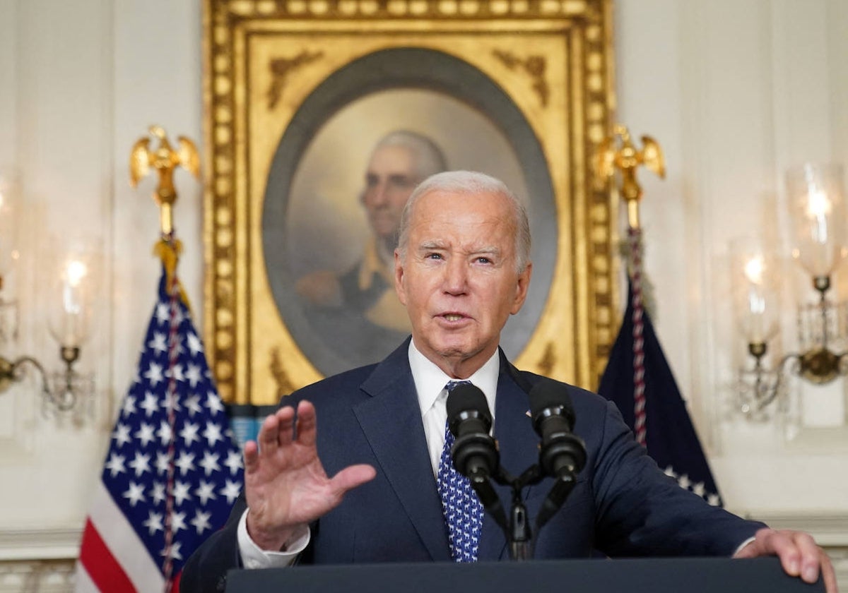 El presidente de EE.UU., Joe Biden, durante la rueda de prensa en la Casa Blanca