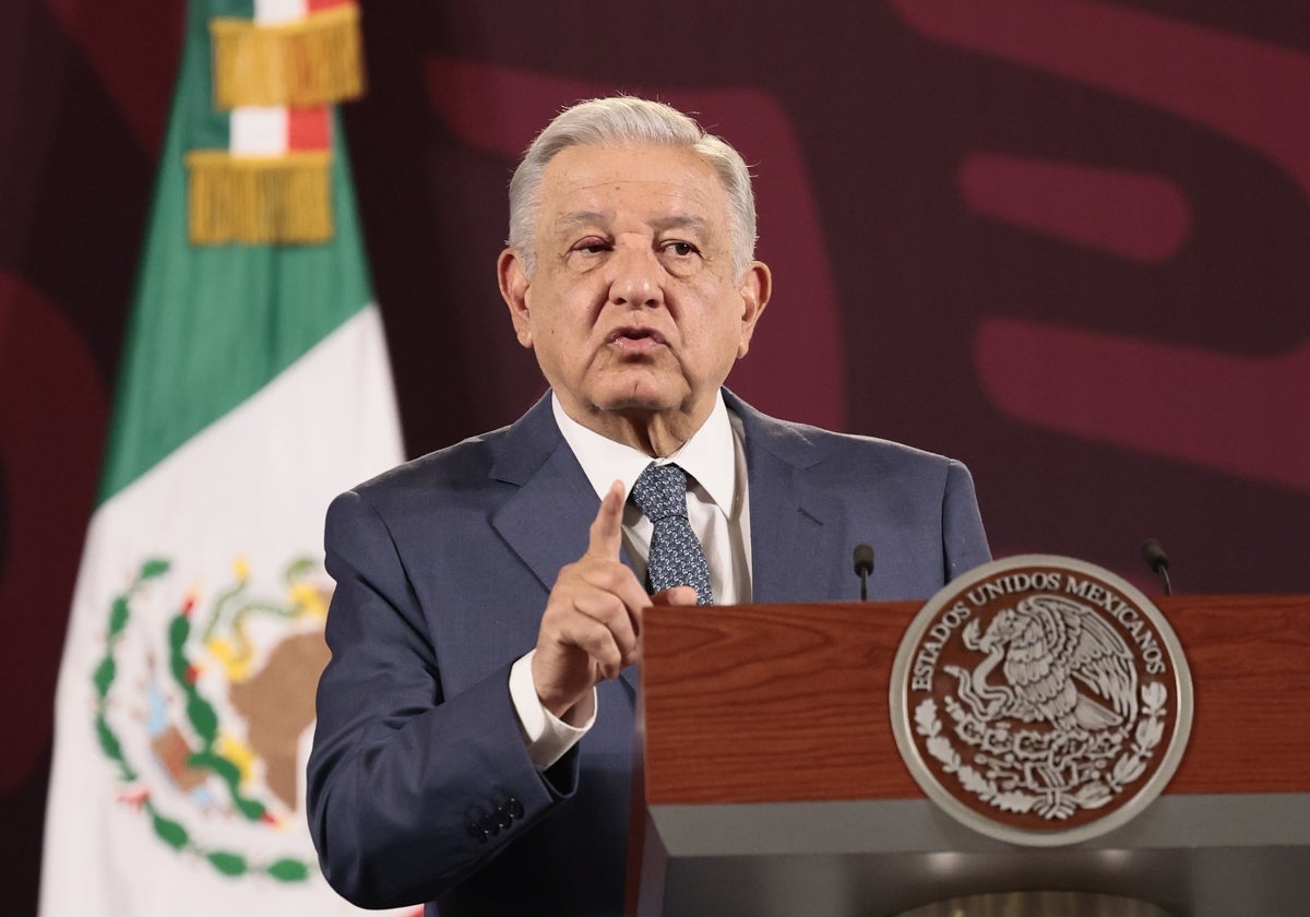 El presidente Andrés Manuel López Obrador, durante la 'mañanera' de este miércoles