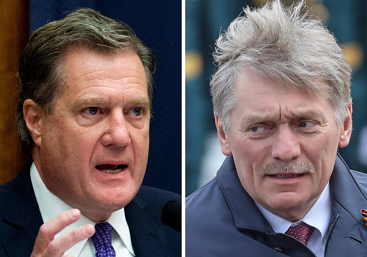 Mike Turner, presidente del Comité de Inteliegencia de la Cámara de Representantes de EE.UU., y Dmitry Peskov, portavoz del Kremlin