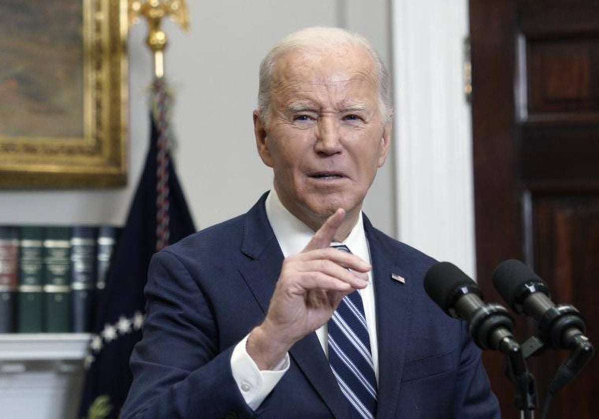 Biden durante su intervención el viernes en la Casa Blanca