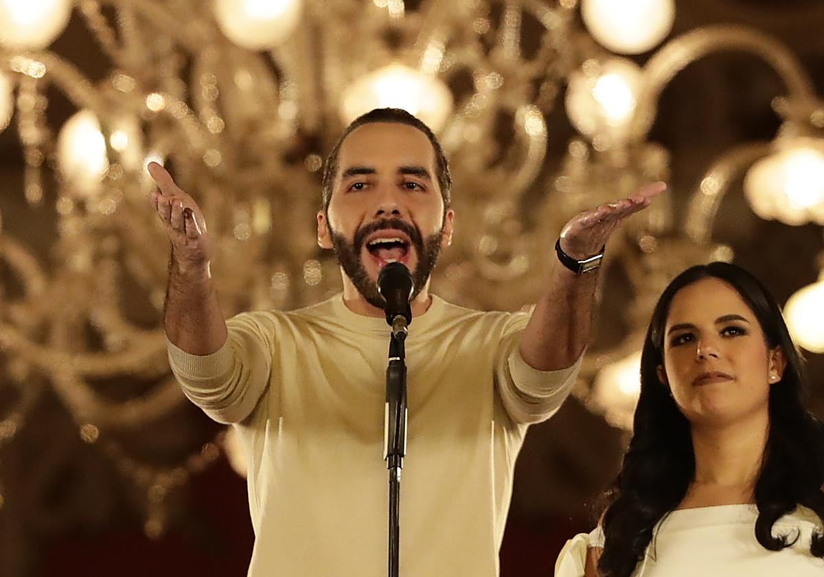 El actual presidente y ganador de la reelección de El Salvador, Nayib Bukele