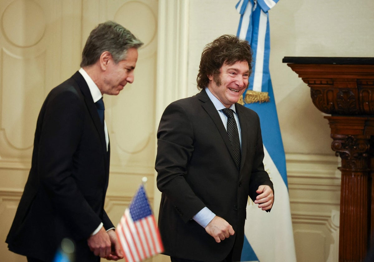 Blinken y Milei, este viernes en la Casa Rosada