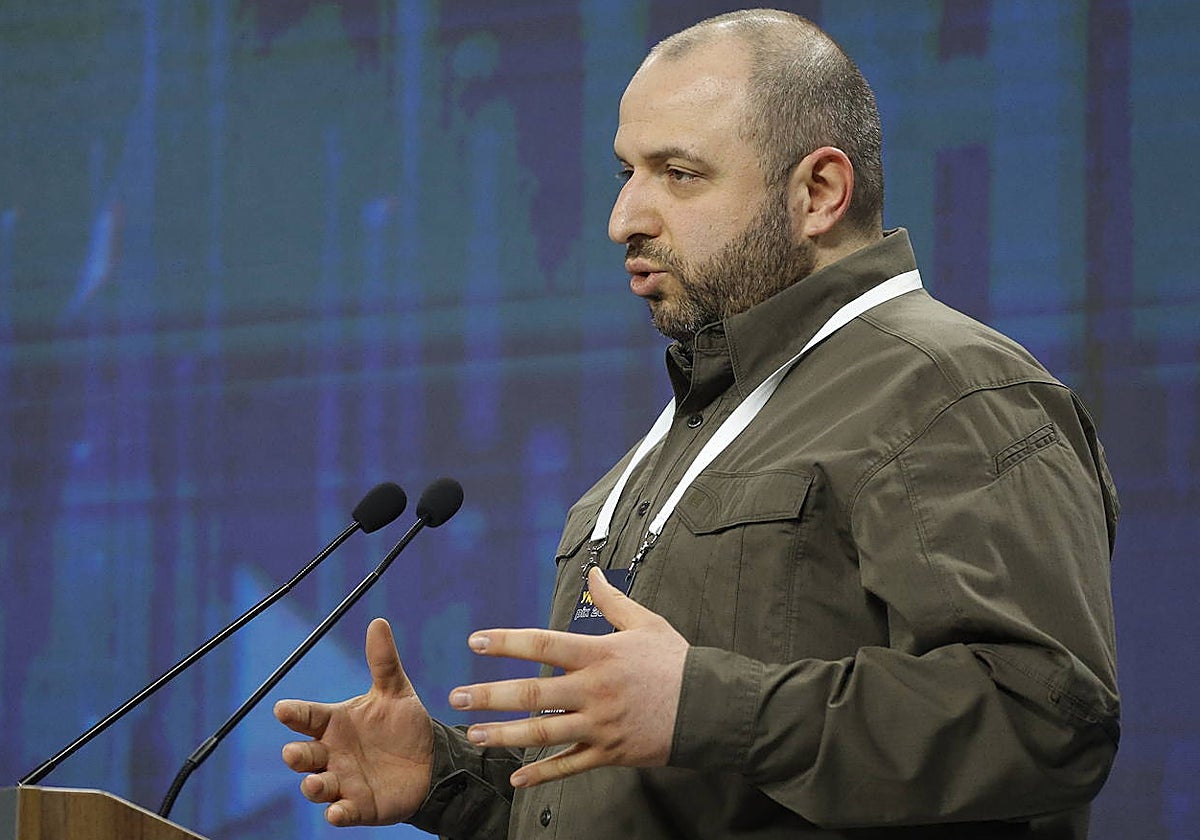 El ministro ucraniano de Defensa, Rustem Umierov, durante su discurso en Kiev