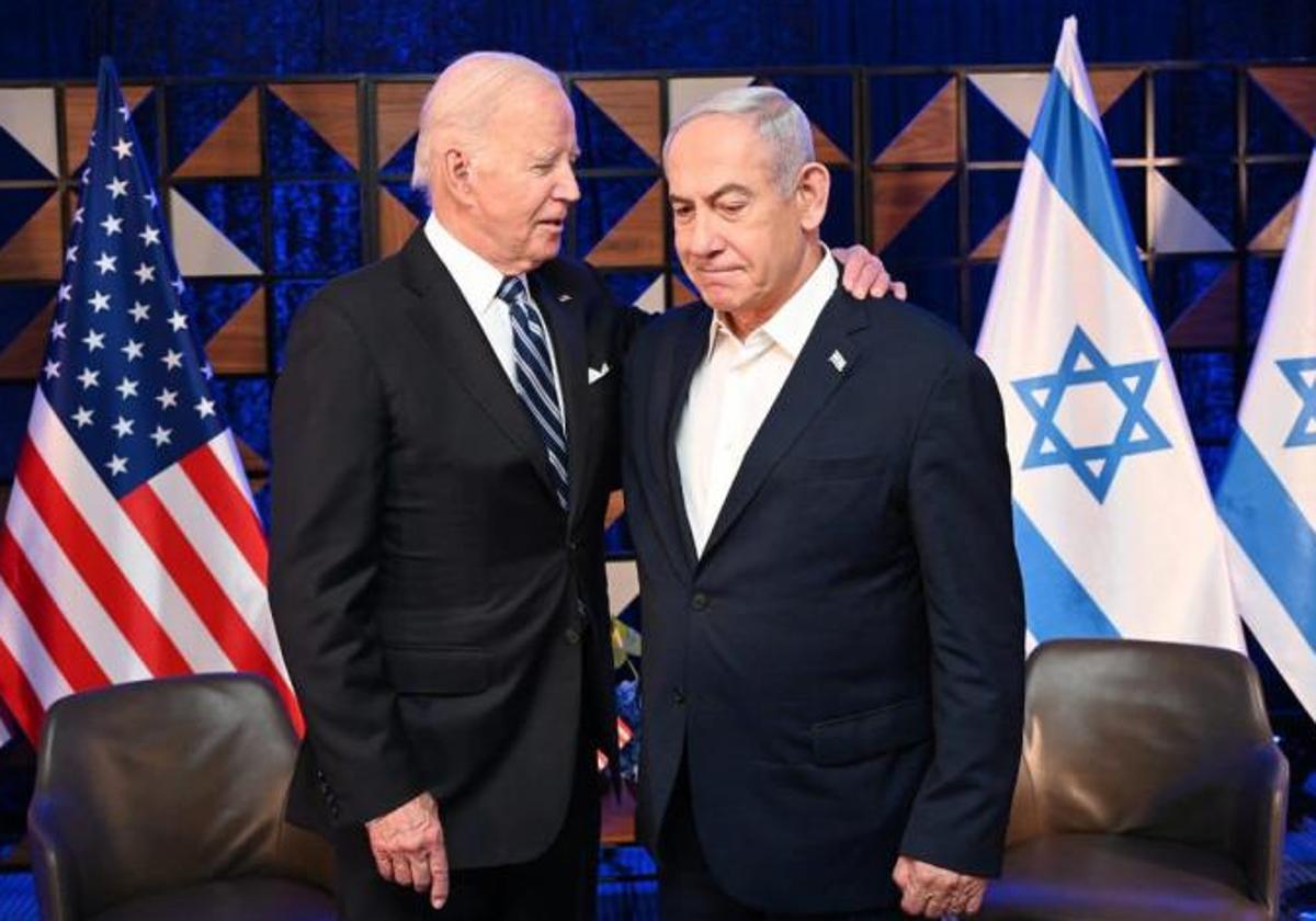 Joe Biden junto a Benjamin Netanyahu