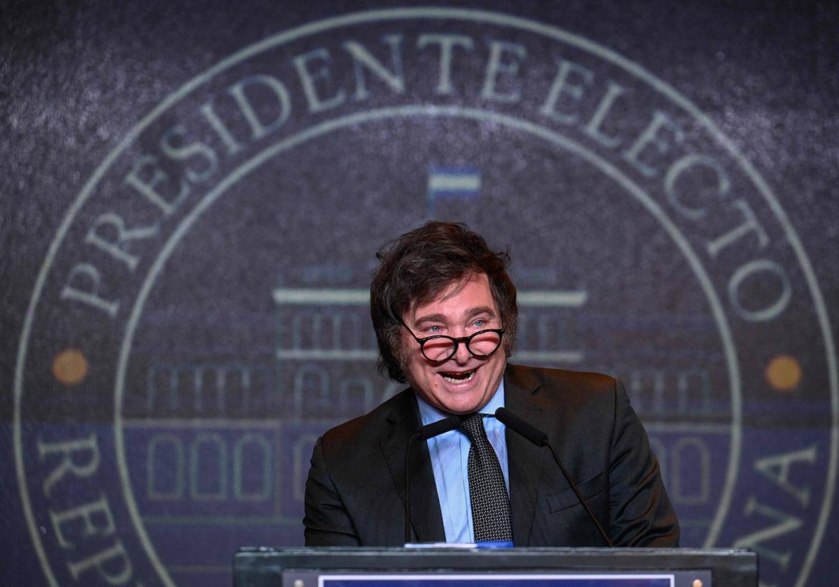 Una foto de archivo de Javier Milei, presidente de Argentina