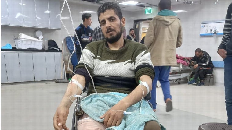 Walid Ashour, de 40 años, herido en un hosptial de Gaza
