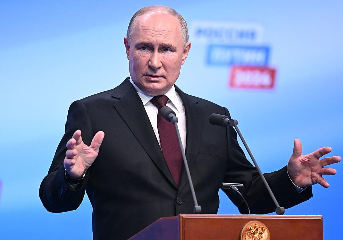 El presidente ruso y candidato presidencial Vladimir Putin