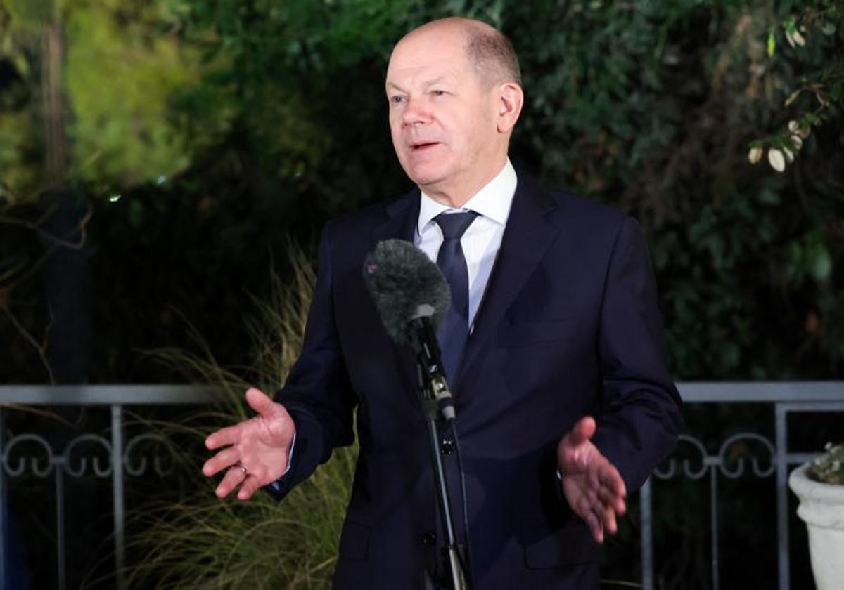 El canciller alemán, Olaf Scholz, en Jerusalén