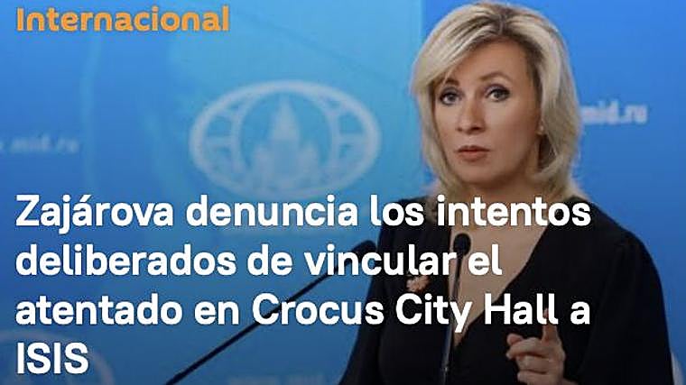 Maria Zajárova, en una difundida por el sitio web en español Sputnik