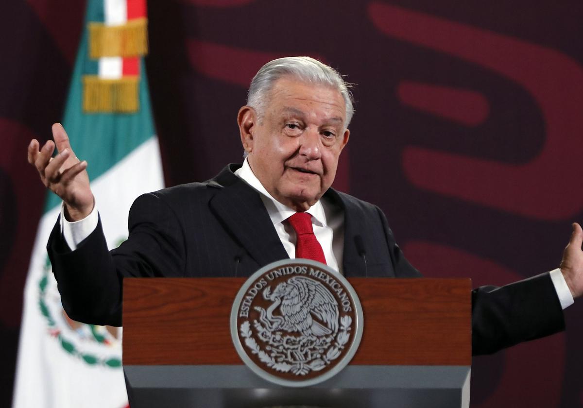 López Obrador en una conferencia de prensa