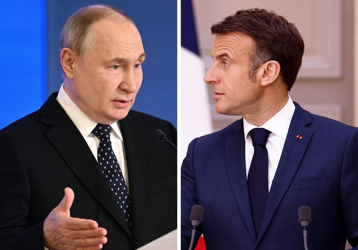 Vladímir Putin y Emmanuel Macron