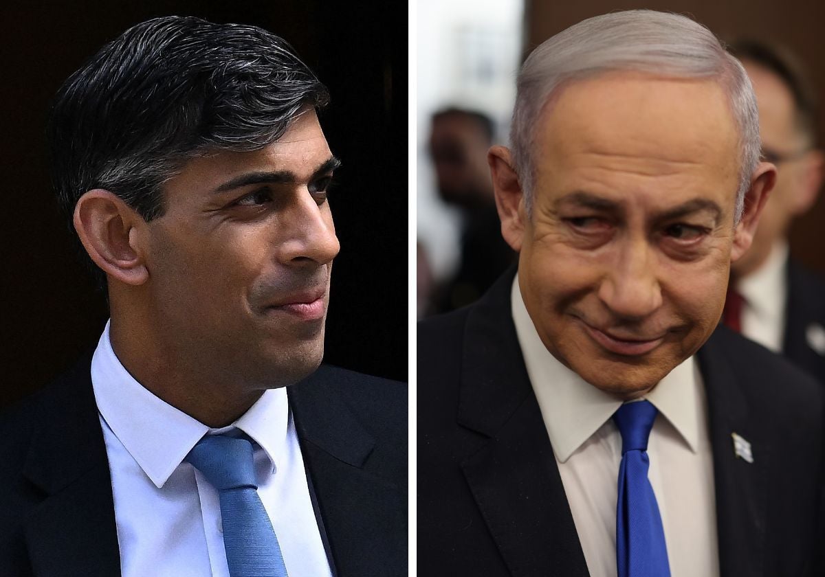 Rishi Sunak y Bejamín Netanyahu