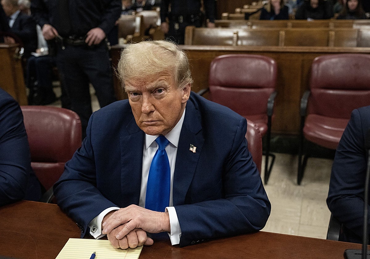 El expresidente Donald Trump, durante su juicio en Manhattan