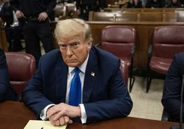 El expresidente Donald Trump, durante su juicio en Manhattan