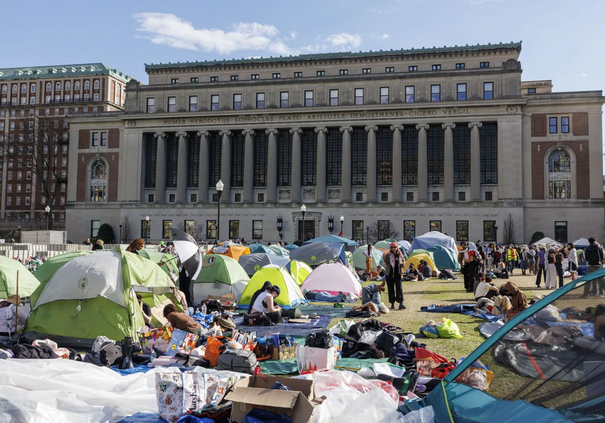 Los estudiantes de la Universidad de Columbia continúan las protestas pro Palestina en curso en el campus