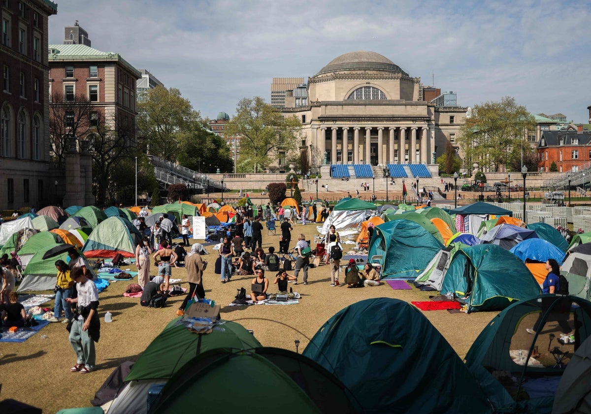 Campamento propalestino en la Universidad de Columbia
