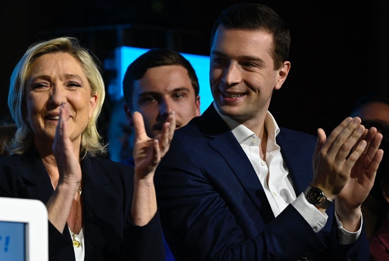 Jordan Bardella y Marine Le Pen