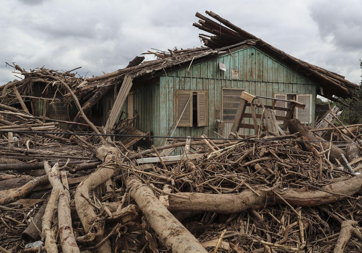 Una vivienda destruida por las inundaciones