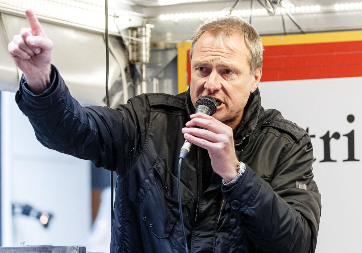 Michael Stürzenberger en una intervención en 2019 durante un mitin del partido Pegida