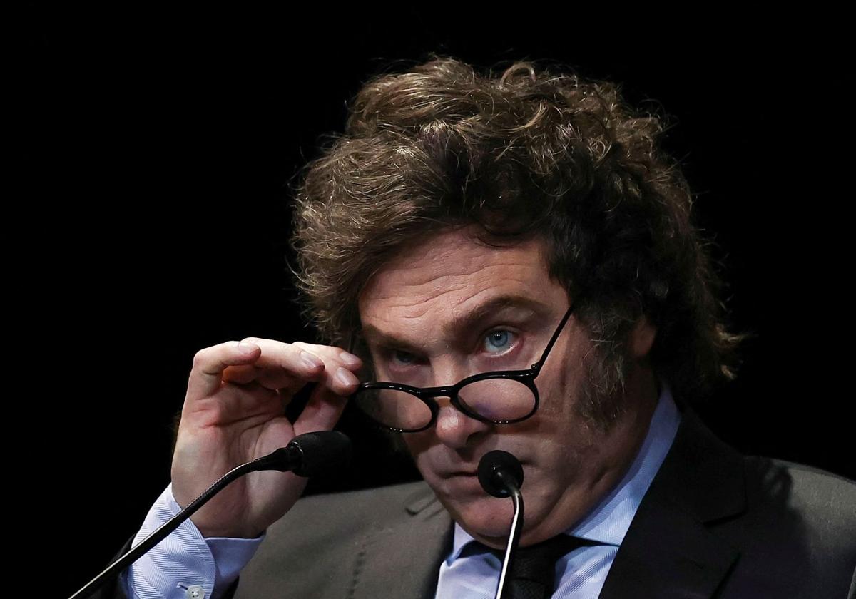 Javier Milei, en un acto en Buenos Aires