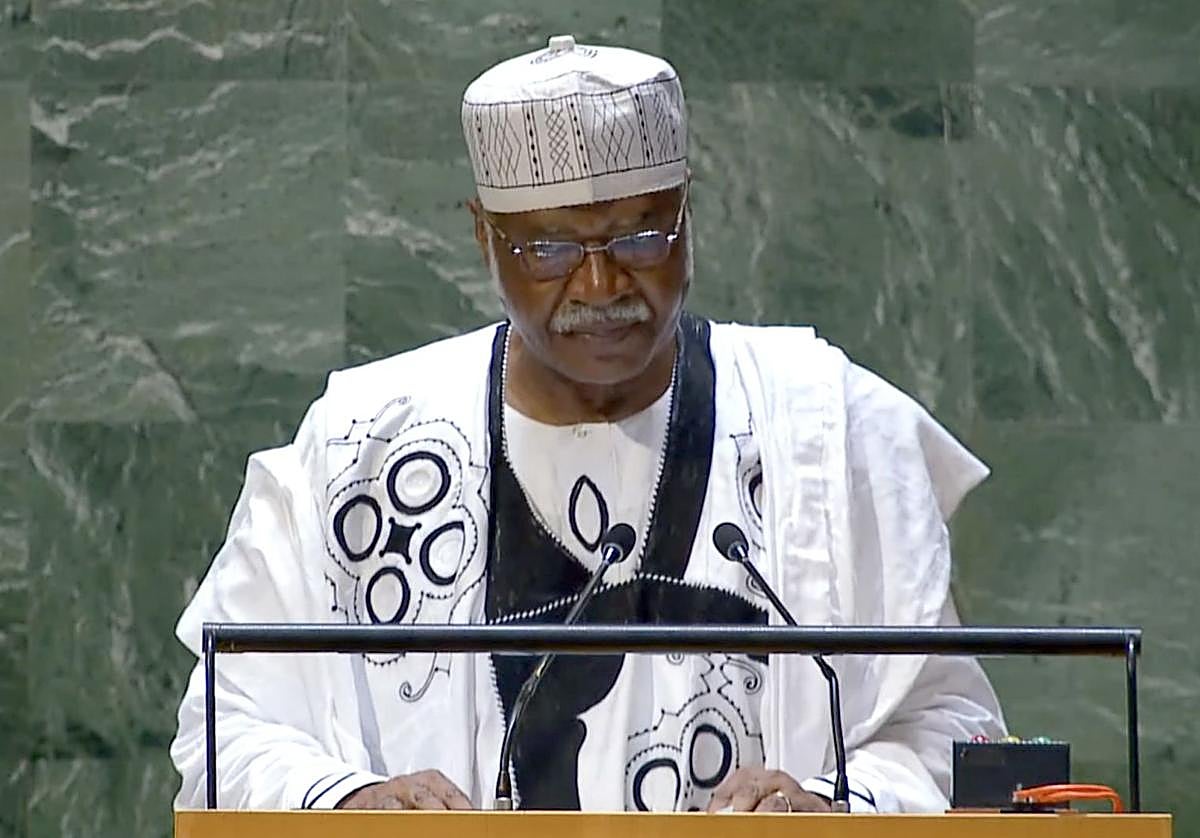 El exprimer ministro de Camerún Philémon Yang a su llegada a la sede del organismo internacional en Nueva York