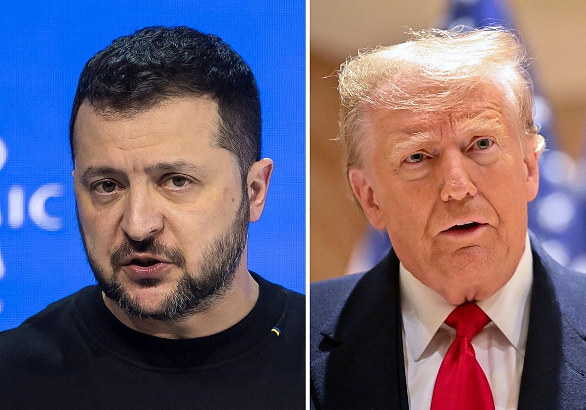 El presidente Zelenski (izquierda) y el expresidente Trump