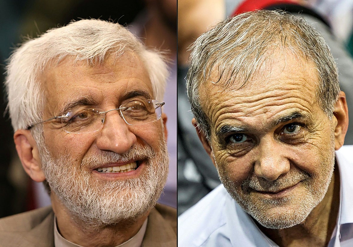 A la izquierda, el ultraconservador Saeed Jalili; a la derecha, el reformista Masoud Pezeshkian