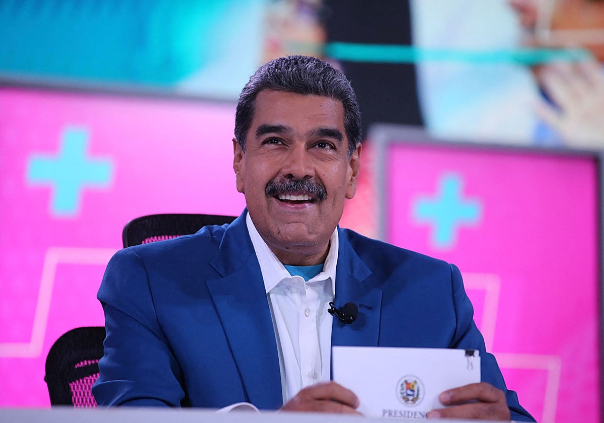 Nicolás Maduro durante un acto de campaña en Caracas